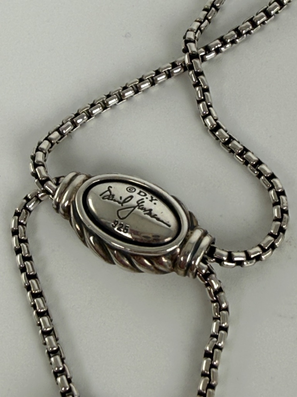 DAVID YURMAN Cable Crossover Two Tone Silver 14k Gold Long Pendant Necklace - Picture 6 of 11